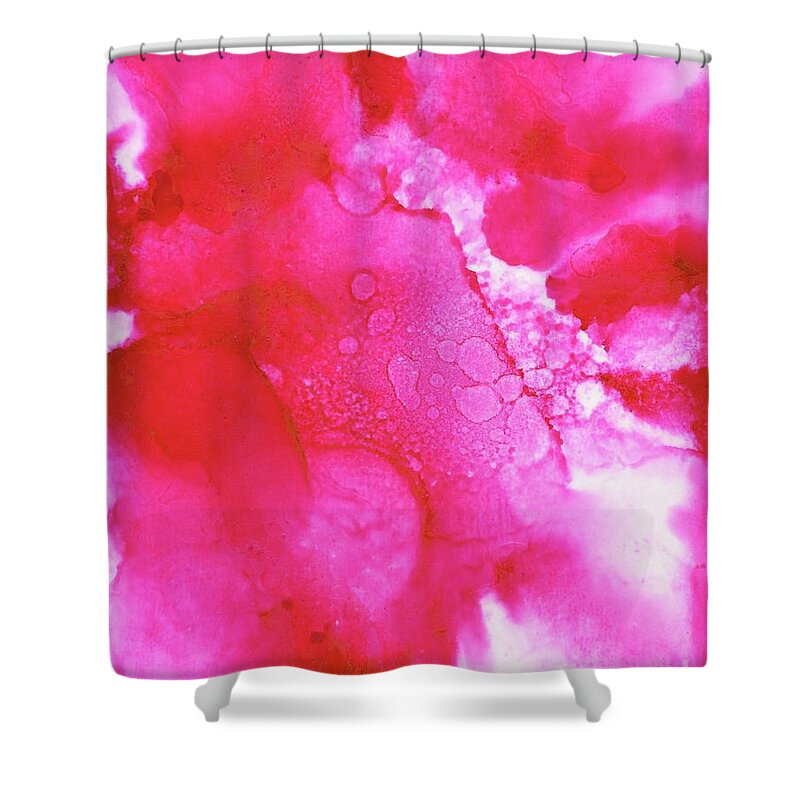 Alpine Rose Shower Curtain featuring the painting Alpine Rose - Abstract Watercolor by Melly Terpening