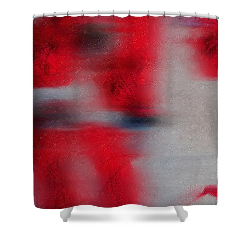 abstracts Plus Collection By Serge Averbukh Shower Curtain featuring the digital art Alternate Realities - Timelines - The Net is Broken by Serge Averbukh