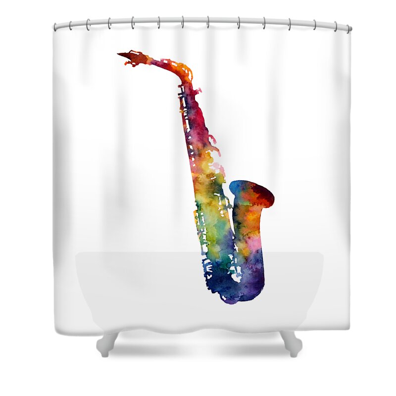 Alto Sax Shower Curtain featuring the painting Alto Sax by Hailey E Herrera