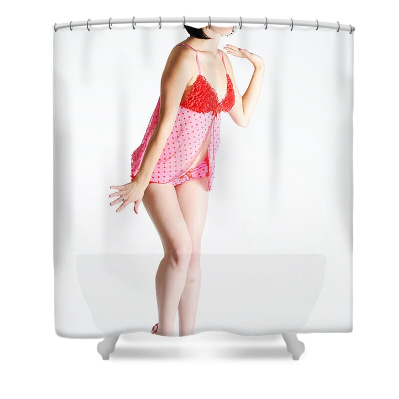 Pink Shower Curtain featuring the photograph Am I in Trouble? by Robert WK Clark