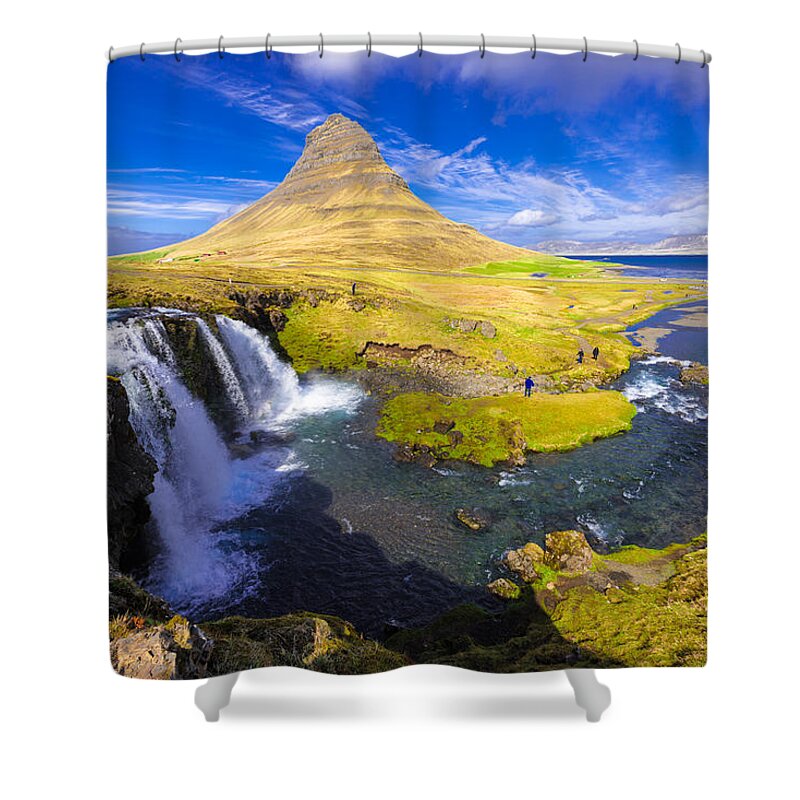 Iceland Shower Curtain featuring the photograph Amazing Kirkjufell waterfall Iceland by Matthias Hauser