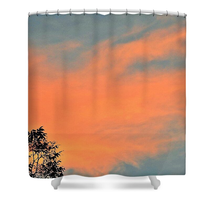 Sky Shower Curtain featuring the photograph Amazing Peach Sky by Jan Gelders
