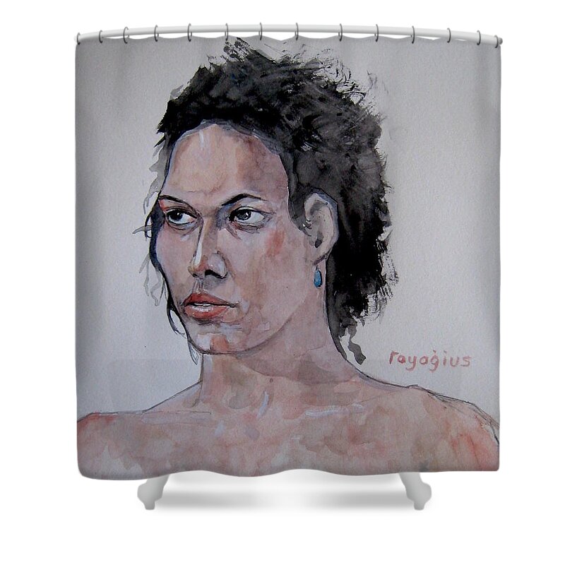Female Shower Curtain featuring the painting Amber B III by Ray Agius