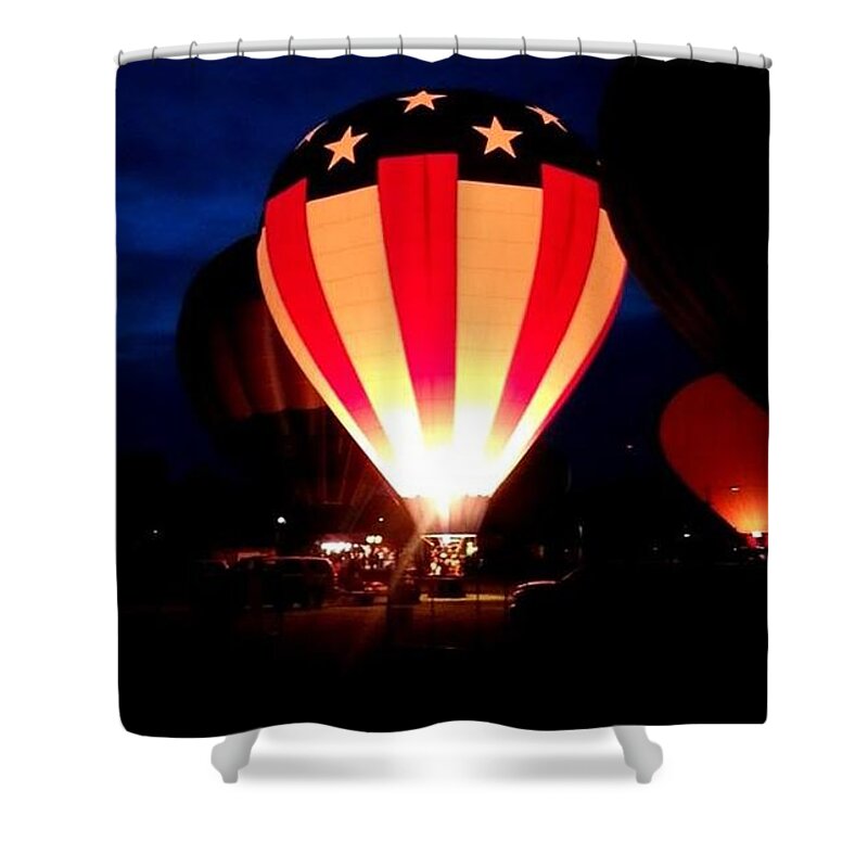 American Shower Curtain featuring the photograph American Balloon by Lizze Cole
