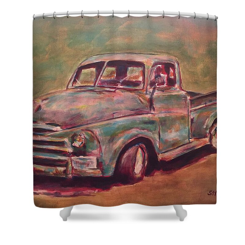 American Classic Shower Curtain featuring the painting American Classic by Kathy Stiber