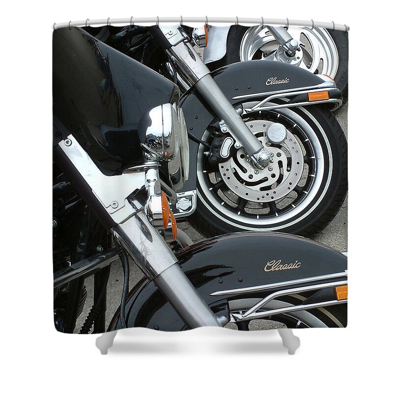 Harley Davidson Shower Curtain featuring the photograph American Classics by Thomas Pipia