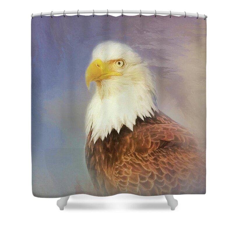 Bald Eagle Shower Curtain featuring the painting American Eagle by Steven Richardson
