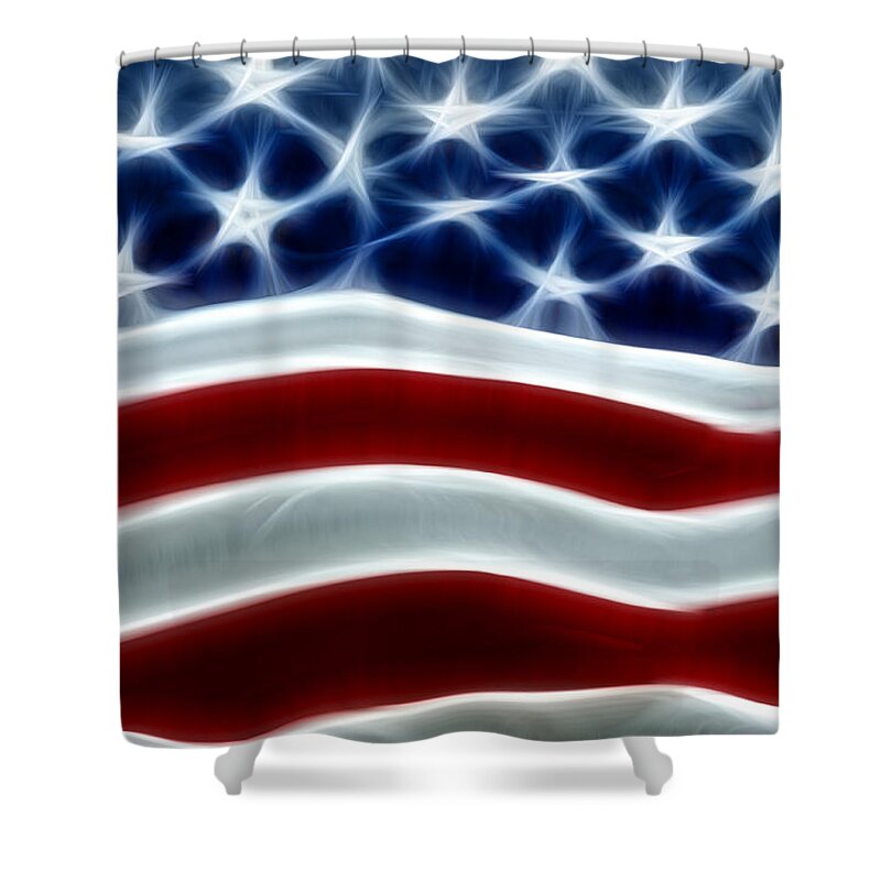 American Flag Shower Curtain featuring the photograph American Flag by Crystal Wightman