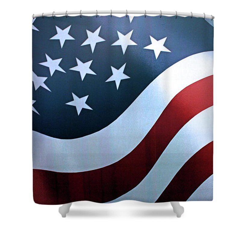 Flag Shower Curtain featuring the photograph American Flag by Kristin Elmquist
