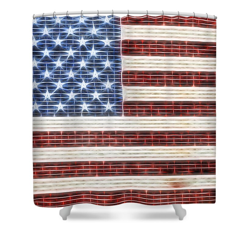 Terry Deluco Shower Curtain featuring the photograph American Flag USA  by Terry DeLuco