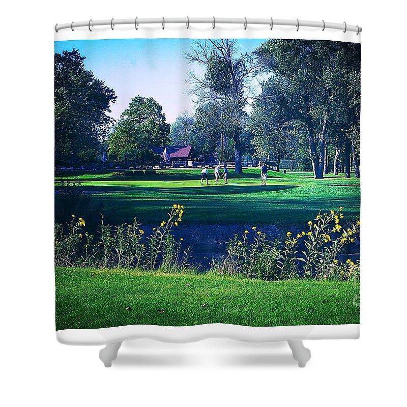 American Golf Course Shower Curtain featuring the photograph American Golf Course by Frank J Casella