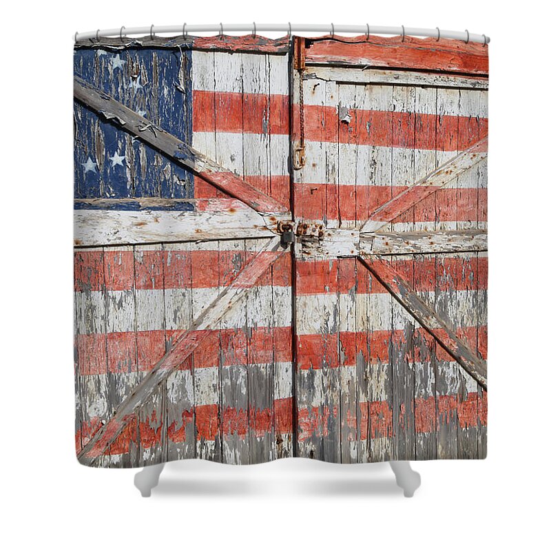 Flag American Barn Shower Curtain featuring the photograph American Pride by Robert Och
