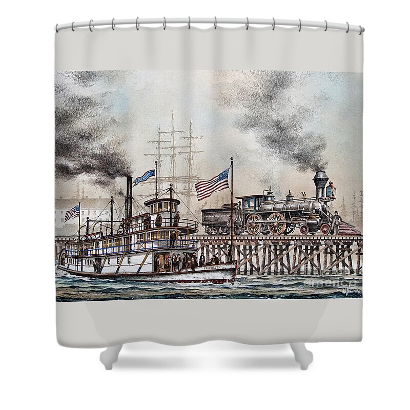 Steam Shower Curtain featuring the painting American Steam by James Williamson