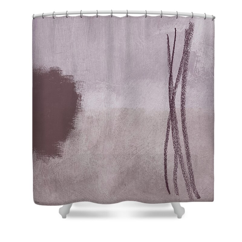 Abstract Shower Curtain featuring the painting Amethyst 2- Abstract Art by Linda Woods by Linda Woods