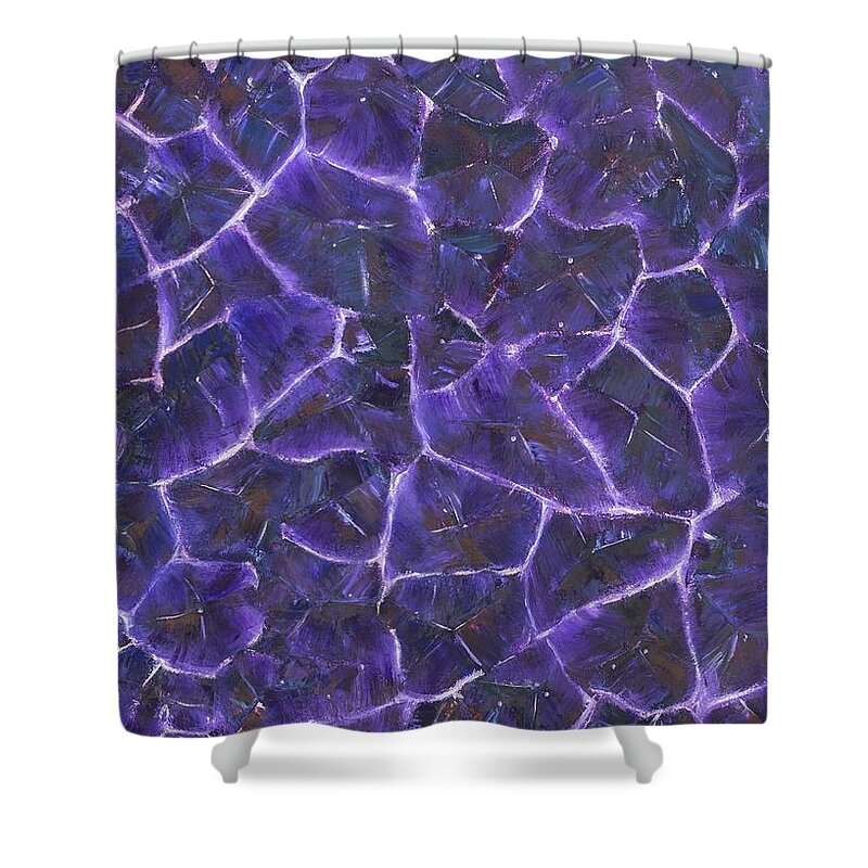Amethyst Shower Curtain featuring the painting Amethyst by Neslihan Ergul Colley
