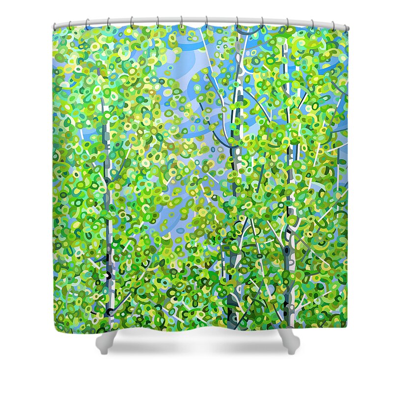 Fine Art Shower Curtain featuring the painting Among Friends by Mandy Budan
