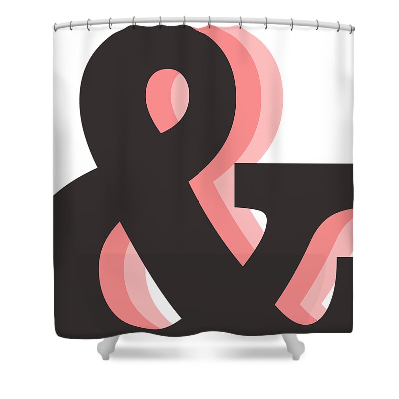 & Shower Curtain featuring the mixed media Ampersand - And Symbol 2 - Minimalist Print by Studio Grafiikka