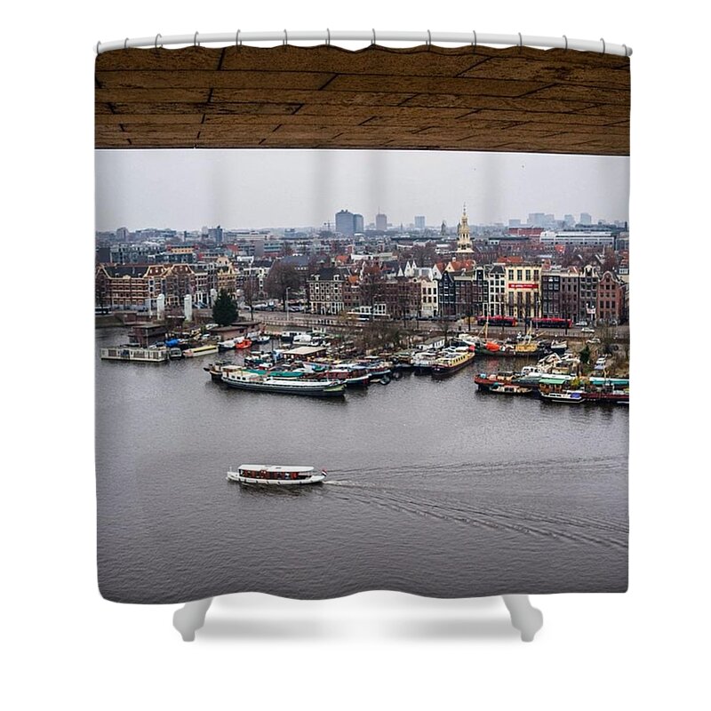 Beautiful Shower Curtain featuring the photograph Amsterdam Skyline by Aleck Cartwright