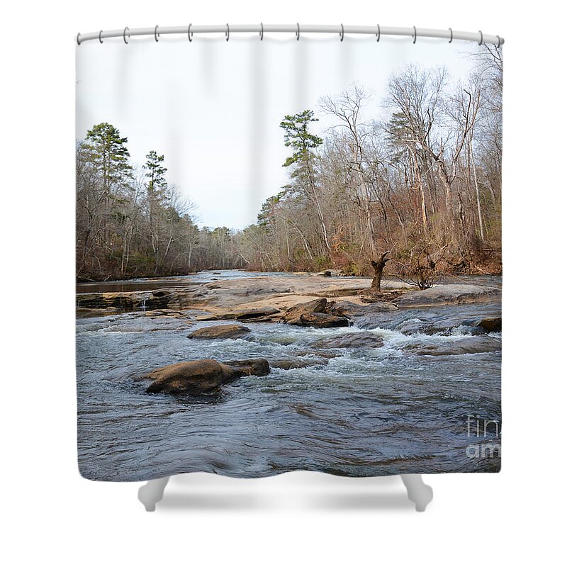 Adrian-deleon Shower Curtain featuring the photograph An Adventure to Yellow River Park -Dekalb Georgia by Adrian De Leon Art and Photography