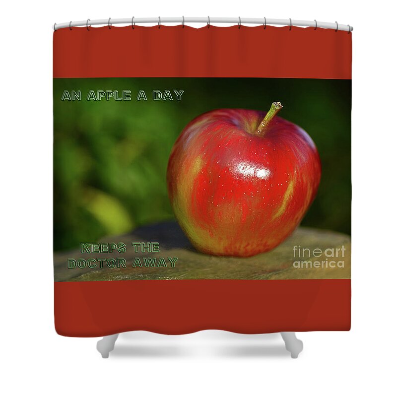An Apple A Day Shower Curtain featuring the photograph An Apple A Day by Kaye Menner by Kaye Menner