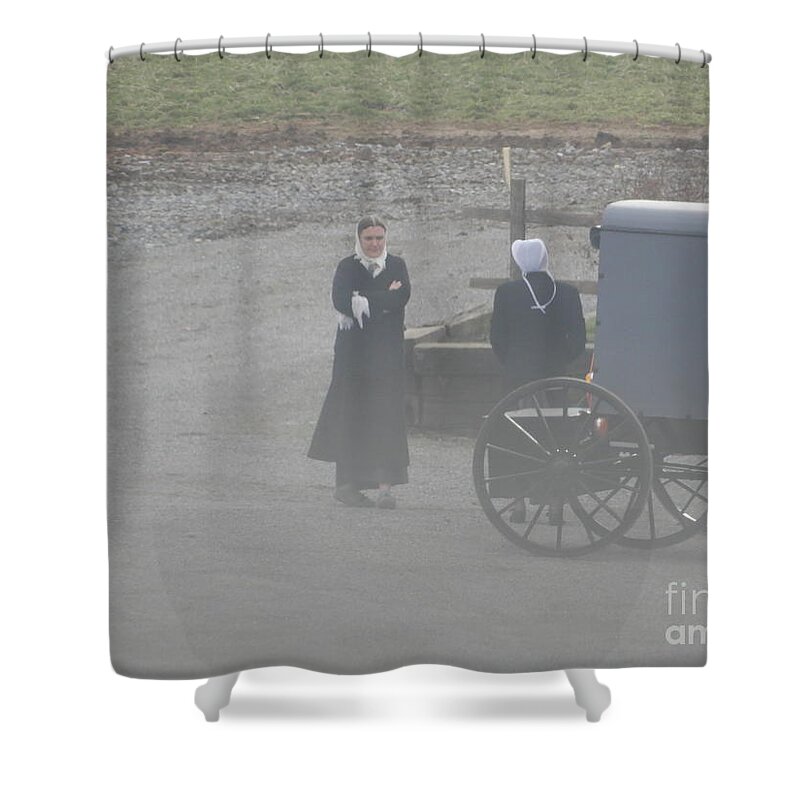 Amish Shower Curtain featuring the photograph An Evening Goodbye by Christine Clark