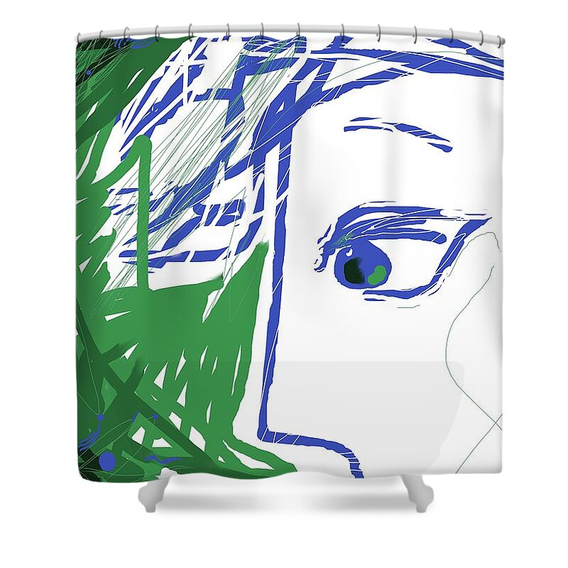 Showing Limited Lines And Simplicity With This Design Shower Curtain featuring the digital art An eye's view by Mary Armstrong