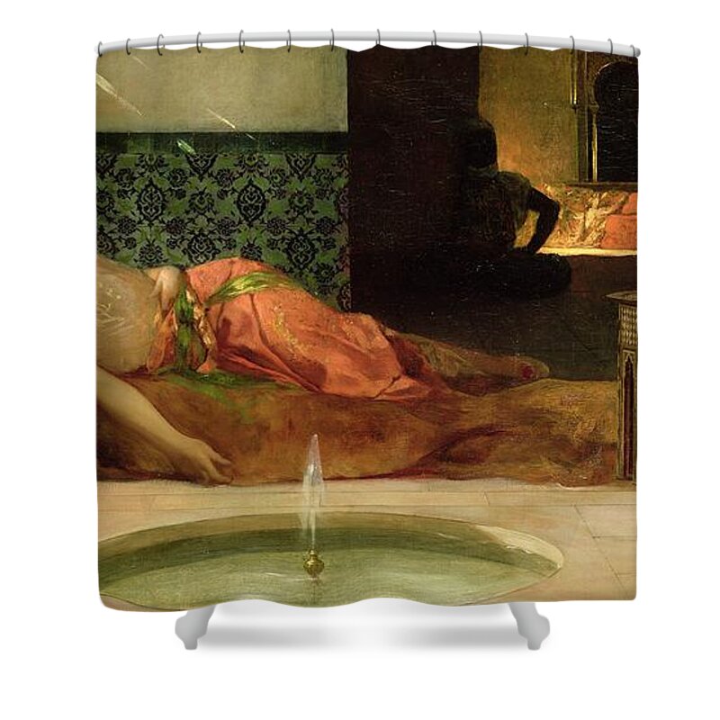 Odalisque Shower Curtain featuring the painting An Odalisque in a Harem by Benjamin Constant