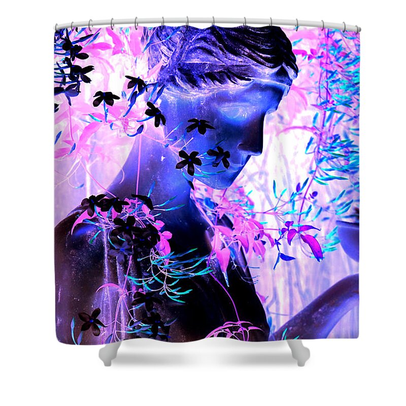 Love Shower Curtain featuring the mixed media An offering of Peace I give to you by Giorgio Tuscani