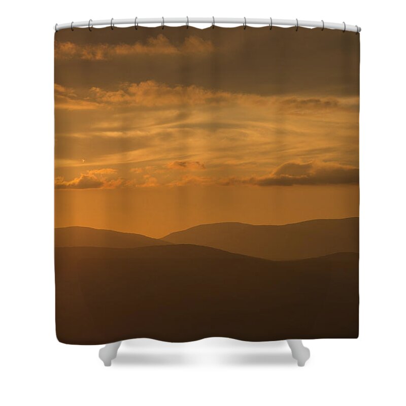Sunset Shower Curtain featuring the photograph An orange Vermont sunset by Vance Bell
