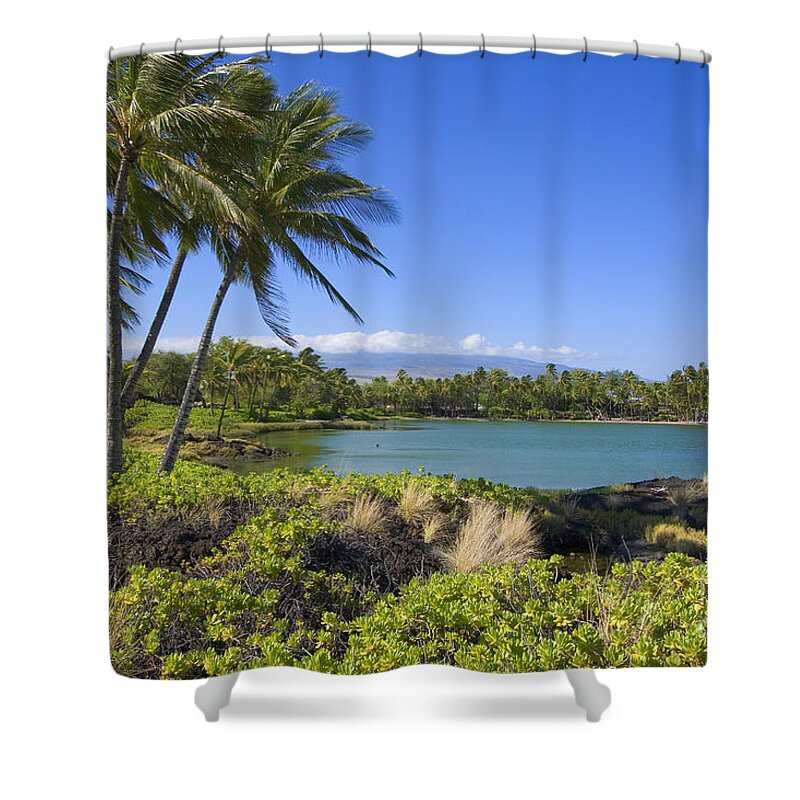Across Shower Curtain featuring the photograph AnaehoOmalu Bay by Ron Dahlquist - Printscapes