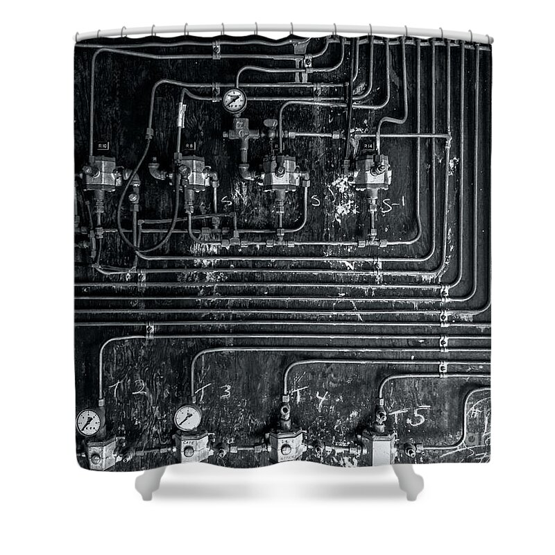 Industrial Shower Curtain featuring the photograph Analog Motherboard 1 by James Aiken