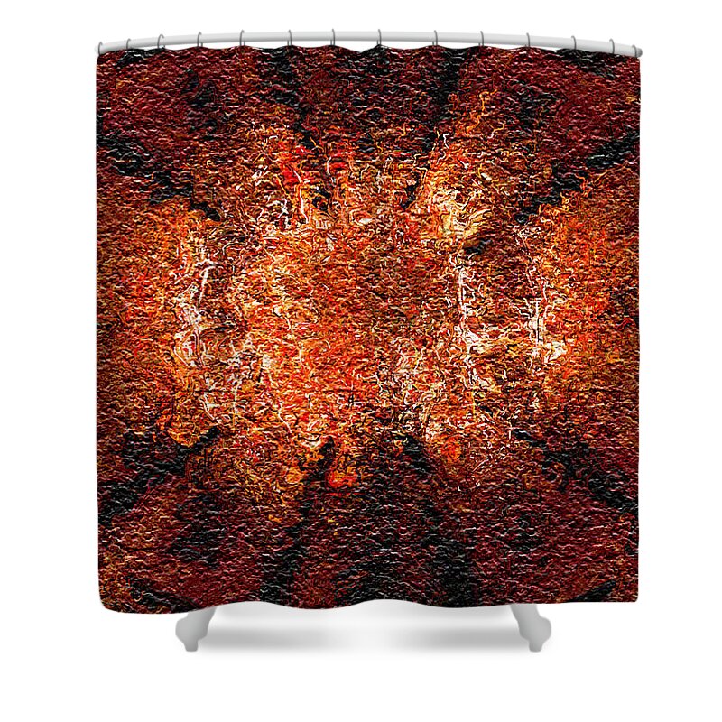 Abstract Shower Curtain featuring the digital art Analytical Explosion by Charmaine Zoe