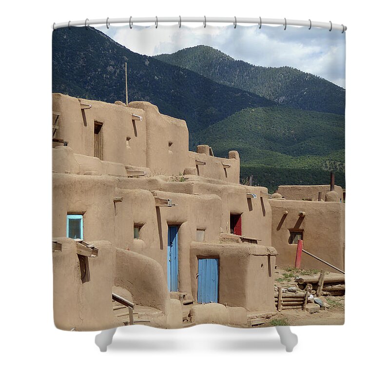 Taos Shower Curtain featuring the photograph Ancient Adobe by Gordon Beck