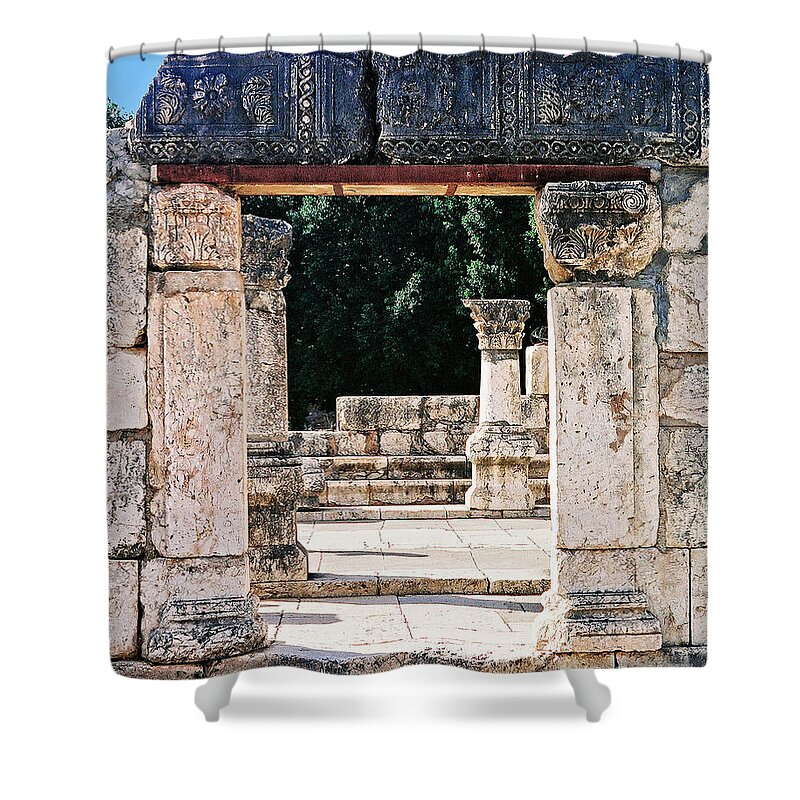 Israel Shower Curtain featuring the photograph Ancient Doors by Constance Woods