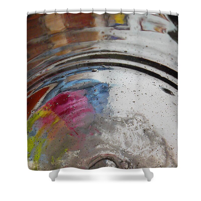 Abstract Shower Curtain featuring the digital art Ancient Echoes by Susan Esbensen