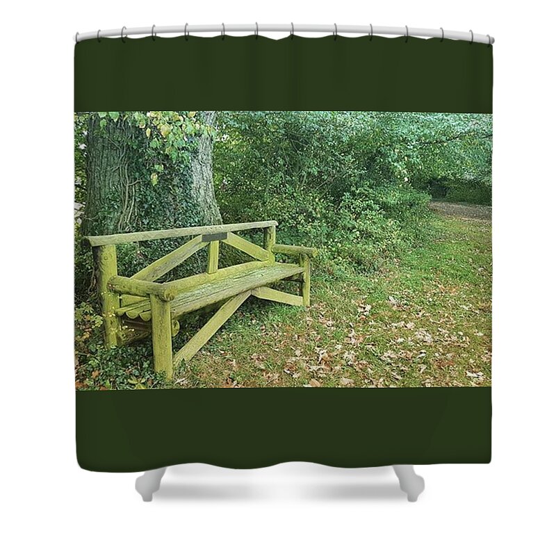 Woodland Shower Curtain featuring the photograph Woodland Seat by Rowena Tutty