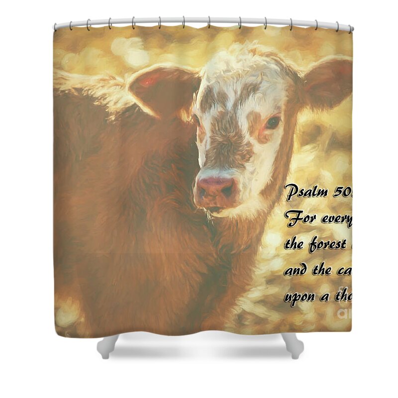 Cow Shower Curtain featuring the photograph And The Cattle by Janice Pariza