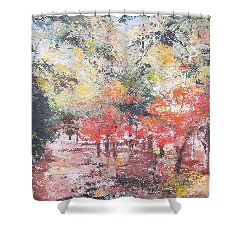 Painting Shower Curtain featuring the painting And Then There Was Fall by Paula Pagliughi