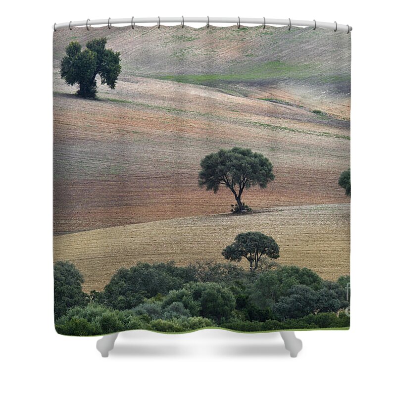 Landscape Shower Curtain featuring the photograph Andalusian Landscape by Heiko Koehrer-Wagner
