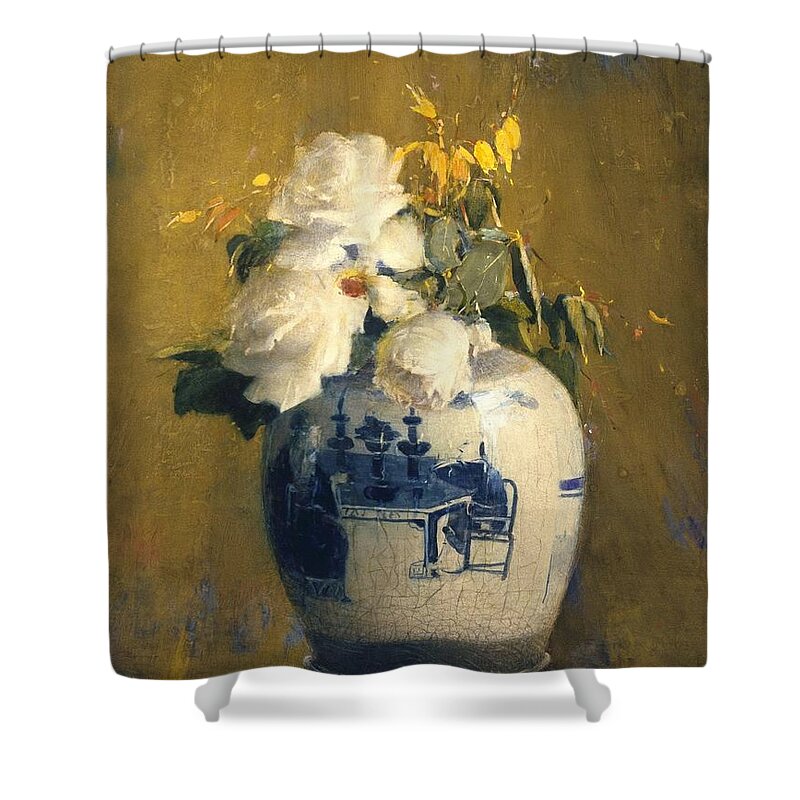 Andreas Achenbach Shower Curtain featuring the painting Andreas Achenbach by MotionAge Designs
