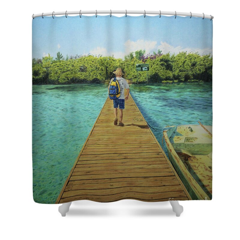 Andrew Shower Curtain featuring the painting Andrew by Jennifer Watson