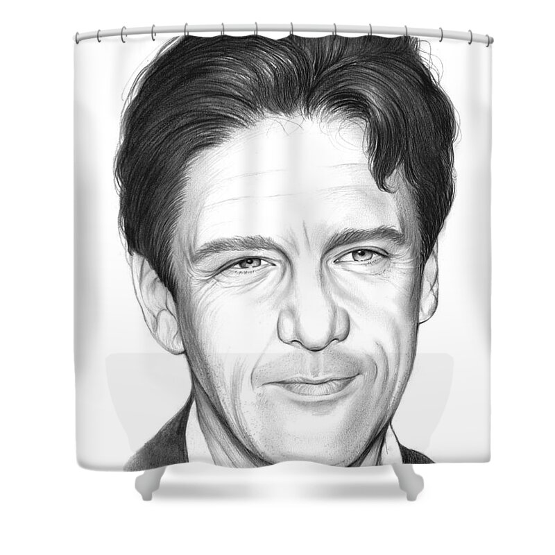Andrew Mccarthy Shower Curtain featuring the drawing Andrew McCarthy by Greg Joens