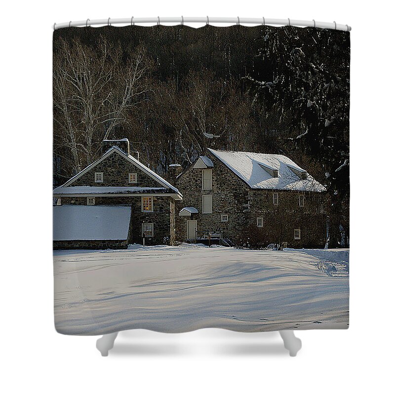Andrew Shower Curtain featuring the photograph Andrew Wyeth Estate in Winter by Gordon Beck