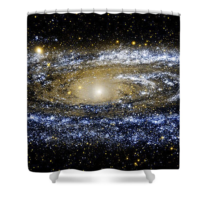 Andromeda Galaxy Shower Curtain featuring the photograph Andromeda Galaxy enhanced by Weston Westmoreland