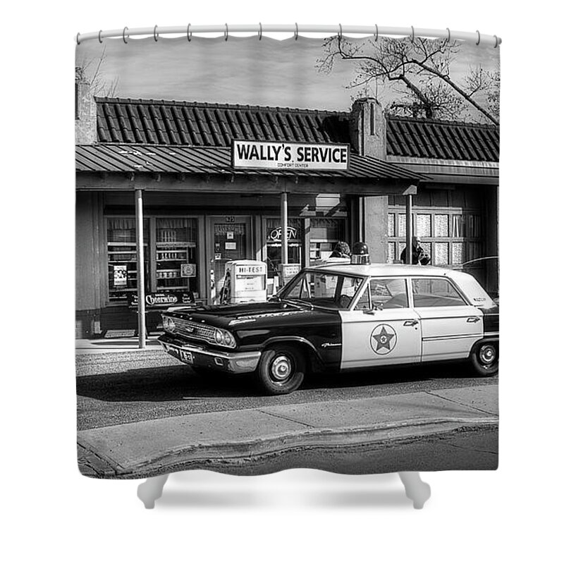 Gas Station Shower Curtain featuring the photograph Andy Griffith And Mayberry by Mike Eingle