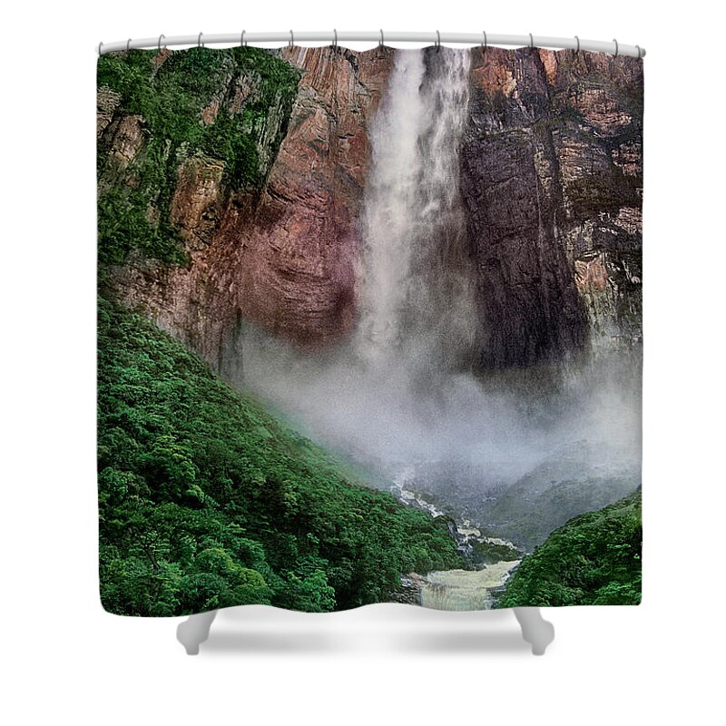 Dave Welling Shower Curtain featuring the photograph Angel Falls Canaima National Park Venezuela by Dave Welling