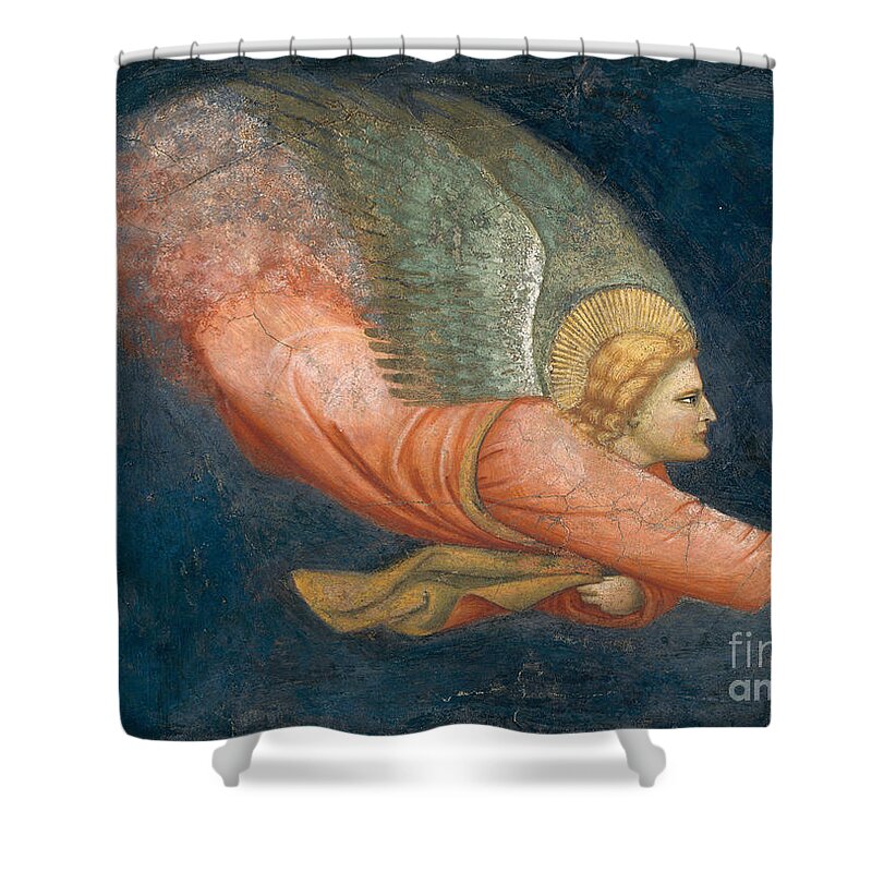 Angel Shower Curtain featuring the painting Angel by Italian School