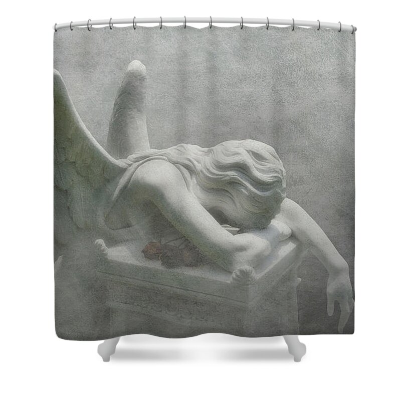 Angel Shower Curtain featuring the photograph Angel of Grief by Tom Mc Nemar