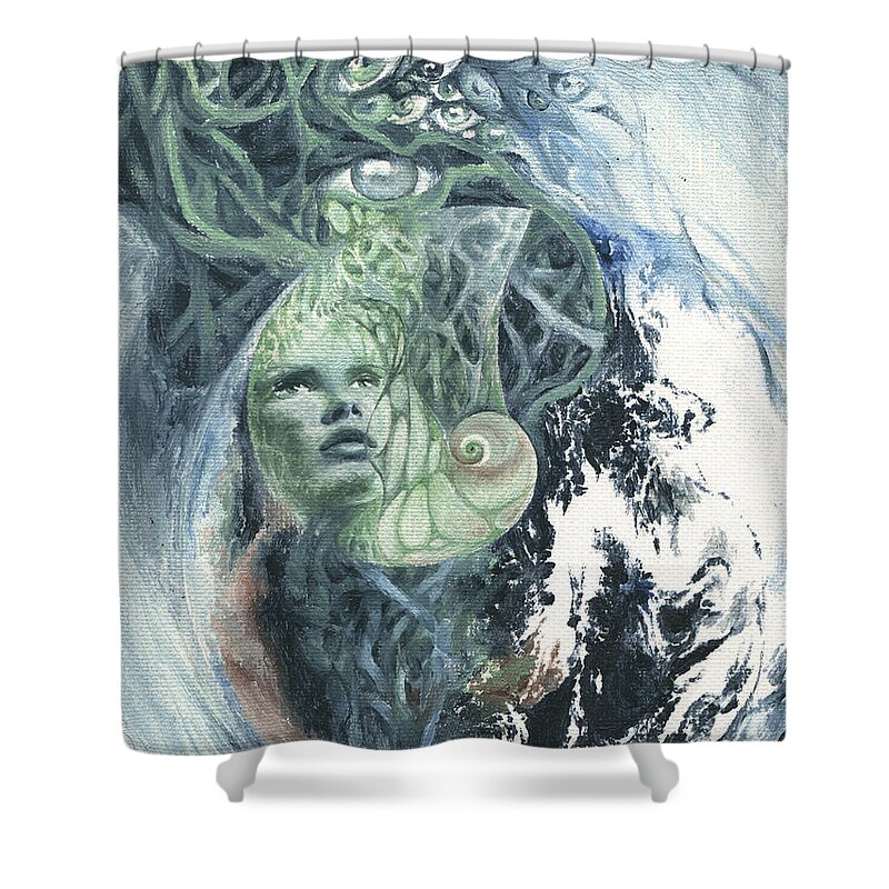 Earth Shower Curtain featuring the painting Angel of Peace by Ragen Mendenhall