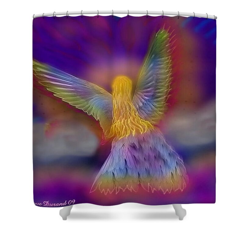 Spirit Shower Curtain featuring the digital art Angel by Spirit Dove Durand